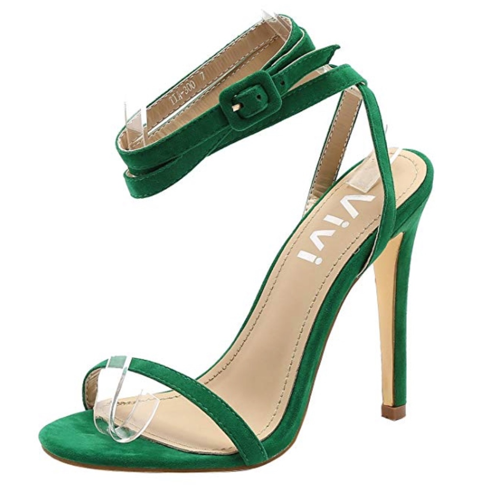 Sexy Green Ankle Strap Stiletto By ViVi Brand New - Picture 2 of 7